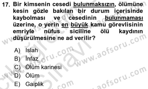 Vergi Ceza Hukuku Dersi 2018 - 2019 Yılı 3 Ders Sınav Soruları 17. Soru