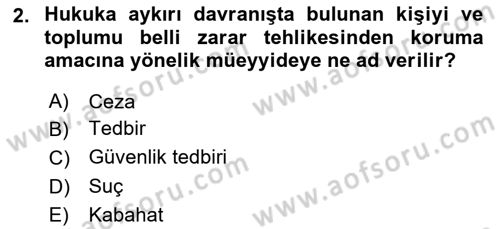 Vergi Ceza Hukuku Dersi 2018 - 2019 Yılı 3 Ders Sınav Soruları 2. Soru