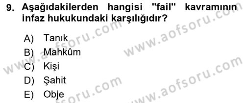 Vergi Ceza Hukuku Dersi Ara Sınavı Deneme Sınav Soruları 9. Soru