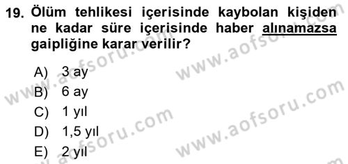 Vergi Ceza Hukuku Dersi 2018 - 2019 Yılı (Final) Dönem Sonu Sınav Soruları 19. Soru