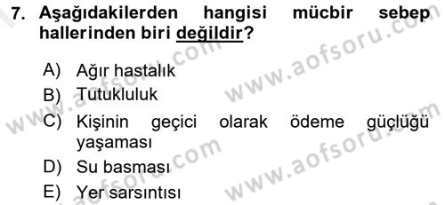 Vergi Ceza Hukuku Dersi 2018 - 2019 Yılı (Final) Dönem Sonu Sınav Soruları 7. Soru