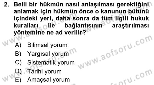 Vergi Ceza Hukuku Dersi Ara Sınavı Deneme Sınav Soruları 2. Soru