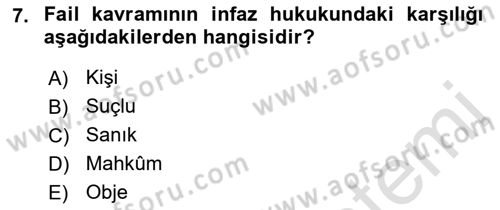 Vergi Ceza Hukuku Dersi Ara Sınavı Deneme Sınav Soruları 7. Soru