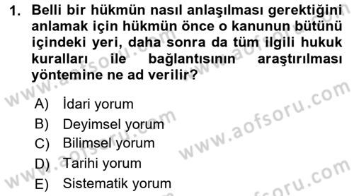 Vergi Ceza Hukuku Dersi 2021 - 2022 Yılı (Vize) Ara Sınav Soruları 1. Soru