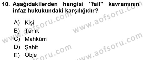 Vergi Ceza Hukuku Dersi Ara Sınavı Deneme Sınav Soruları 10. Soru