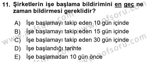 Vergi Ceza Hukuku Dersi Ara Sınavı Deneme Sınav Soruları 11. Soru
