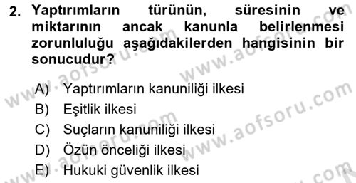 Vergi Ceza Hukuku Dersi 2021 - 2022 Yılı (Final) Dönem Sonu Sınav Soruları 2. Soru