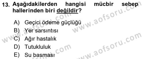 Vergi Ceza Hukuku Dersi 2021 - 2022 Yılı Yaz Okulu Sınav Soruları 13. Soru