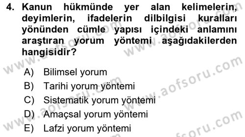 Vergi Ceza Hukuku Dersi 2022 - 2023 Yılı (Vize) Ara Sınav Soruları 4. Soru