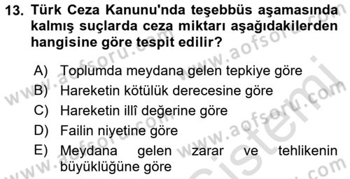 Vergi Ceza Hukuku Dersi 2023 - 2024 Yılı (Final) Dönem Sonu Sınav Soruları 13. Soru