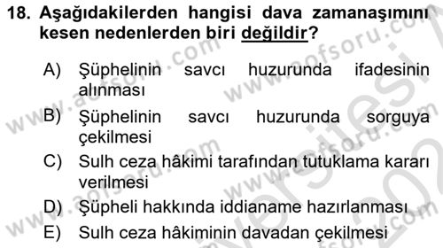 Vergi Ceza Hukuku Dersi 2023 - 2024 Yılı (Final) Dönem Sonu Sınav Soruları 18. Soru