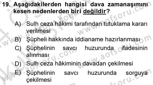 Vergi Ceza Hukuku Dersi 2023 - 2024 Yılı Yaz Okulu Sınav Soruları 19. Soru