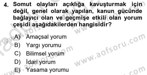 Vergi Ceza Hukuku Dersi 2024 - 2025 Yılı (Vize) Ara Sınav Soruları 4. Soru