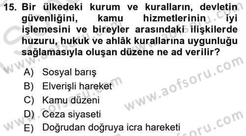 Vergi Ceza Hukuku Dersi 2024 - 2025 Yılı (Final) Dönem Sonu Sınav Soruları 15. Soru