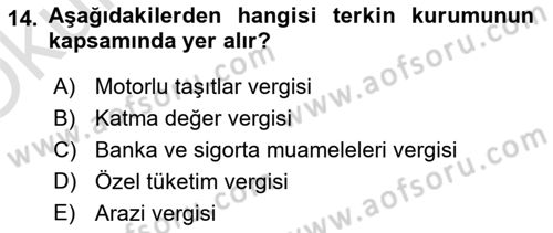 Vergi Ceza Hukuku Dersi 2024 - 2025 Yılı Yaz Okulu Sınav Soruları 14. Soru
