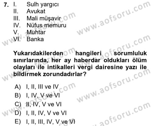 Vergi Ceza Hukuku Dersi 2024 - 2025 Yılı Yaz Okulu Sınav Soruları 7. Soru