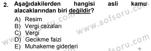 Vergi İcra Hukuku Dersi 2012 - 2013 Yılı (Vize) Ara Sınav Soruları 2. Soru