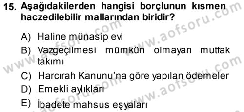 Vergi İcra Hukuku Dersi 2013 - 2014 Yılı (Vize) Ara Sınav Soruları 15. Soru
