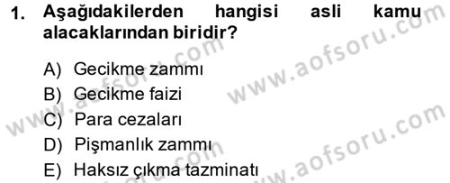Vergi İcra Hukuku Dersi 2014 - 2015 Yılı (Vize) Ara Sınav Soruları 1. Soru