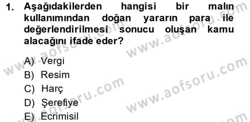 Vergi İcra Hukuku Dersi 2014 - 2015 Yılı (Final) Dönem Sonu Sınav Soruları 1. Soru