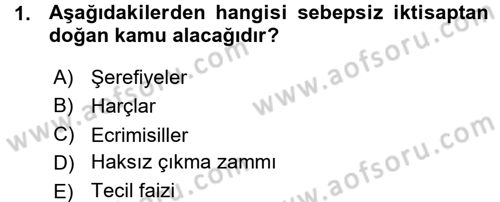 Vergi İcra Hukuku Dersi 2015 - 2016 Yılı (Vize) Ara Sınav Soruları 1. Soru