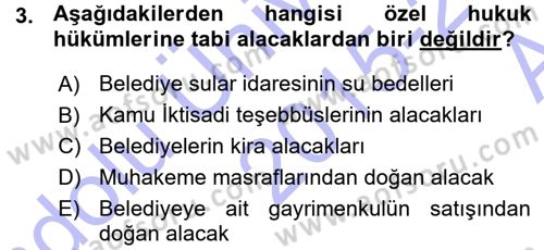 Vergi İcra Hukuku Dersi 2015 - 2016 Yılı (Vize) Ara Sınav Soruları 3. Soru