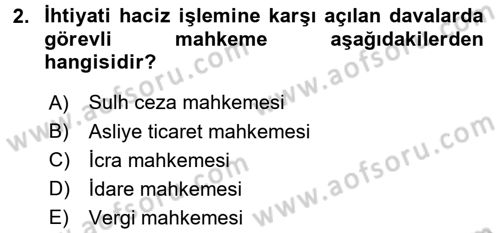 Vergi İcra Hukuku Dersi 2016 - 2017 Yılı (Vize) Ara Sınav Soruları 2. Soru