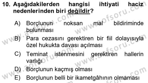 Vergi İcra Hukuku Dersi 2021 - 2022 Yılı (Vize) Ara Sınav Soruları 10. Soru