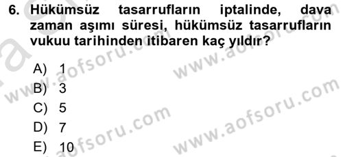 Vergi İcra Hukuku Dersi 2021 - 2022 Yılı (Vize) Ara Sınav Soruları 6. Soru