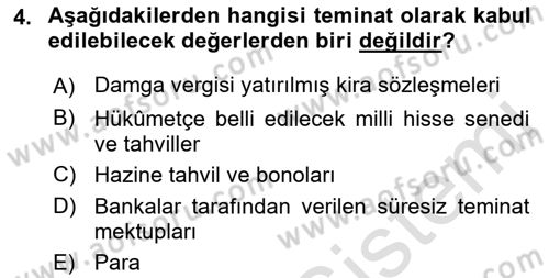 Vergi İcra Hukuku Dersi 2021 - 2022 Yılı Yaz Okulu Sınav Soruları 4. Soru