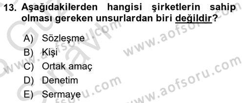 Vergi İcra Hukuku Dersi 2022 - 2023 Yılı (Vize) Ara Sınav Soruları 13. Soru