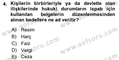 Vergi İcra Hukuku Dersi 2022 - 2023 Yılı (Vize) Ara Sınav Soruları 4. Soru