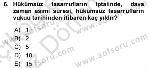 Vergi İcra Hukuku Dersi 2022 - 2023 Yılı (Vize) Ara Sınav Soruları 6. Soru