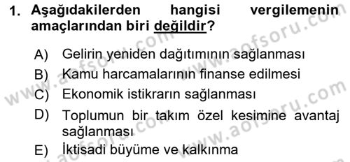Vergi İcra Hukuku Dersi 2022 - 2023 Yılı Yaz Okulu Sınav Soruları 1. Soru