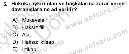 Vergi İcra Hukuku Dersi 2023 - 2024 Yılı (Vize) Ara Sınav Soruları 5. Soru