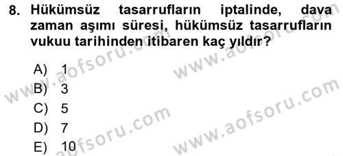 Vergi İcra Hukuku Dersi 2023 - 2024 Yılı (Vize) Ara Sınav Soruları 8. Soru