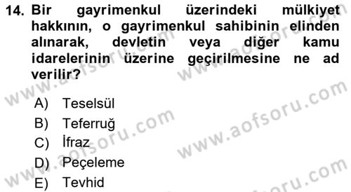 Vergi İcra Hukuku Dersi 2023 - 2024 Yılı (Final) Dönem Sonu Sınav Soruları 14. Soru