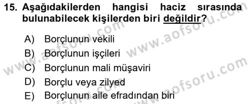 Vergi İcra Hukuku Dersi 2023 - 2024 Yılı Yaz Okulu Sınav Soruları 15. Soru