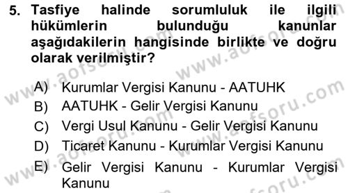 Vergi İcra Hukuku Dersi 2023 - 2024 Yılı Yaz Okulu Sınav Soruları 5. Soru