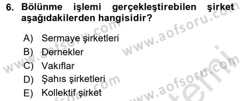 Vergi İcra Hukuku Dersi 2023 - 2024 Yılı Yaz Okulu Sınav Soruları 6. Soru