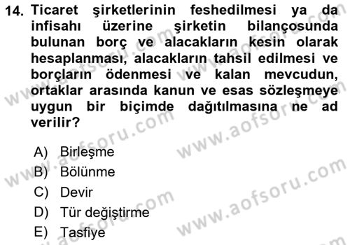 Vergi İcra Hukuku Dersi 2024 - 2025 Yılı (Vize) Ara Sınav Soruları 14. Soru
