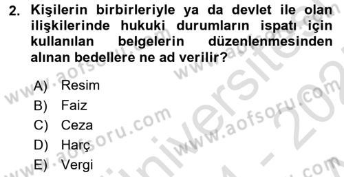 Vergi İcra Hukuku Dersi 2024 - 2025 Yılı (Vize) Ara Sınav Soruları 2. Soru