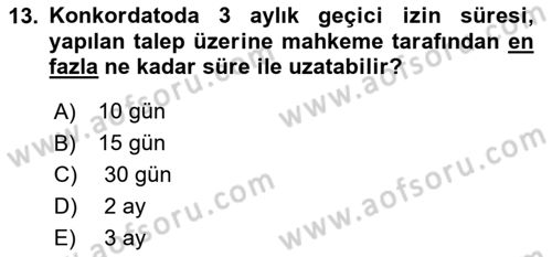Vergi İcra Hukuku Dersi 2024 - 2025 Yılı (Final) Dönem Sonu Sınav Soruları 13. Soru