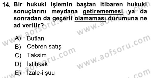 Vergi İcra Hukuku Dersi 2024 - 2025 Yılı Yaz Okulu Sınav Soruları 14. Soru