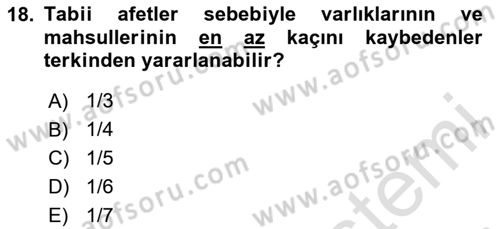 Vergi İcra Hukuku Dersi 2024 - 2025 Yılı Yaz Okulu Sınav Soruları 18. Soru