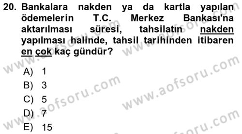 Vergi İcra Hukuku Dersi 2025 - 2026 Yılı (Vize) Ara Sınav Soruları 20. Soru