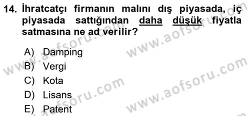 Hava Hukuku Dersi 2018 - 2019 Yılı 3 Ders Sınav Soruları 14. Soru