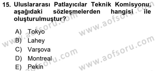 Hava Hukuku Dersi 2018 - 2019 Yılı 3 Ders Sınav Soruları 15. Soru