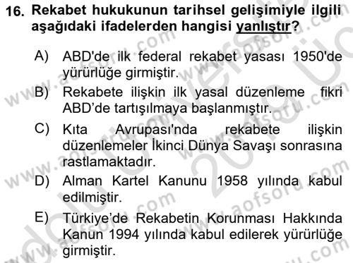 Hava Hukuku Dersi 2018 - 2019 Yılı 3 Ders Sınav Soruları 16. Soru