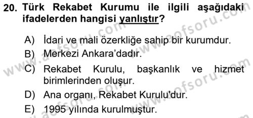 Hava Hukuku Dersi 2018 - 2019 Yılı 3 Ders Sınav Soruları 20. Soru